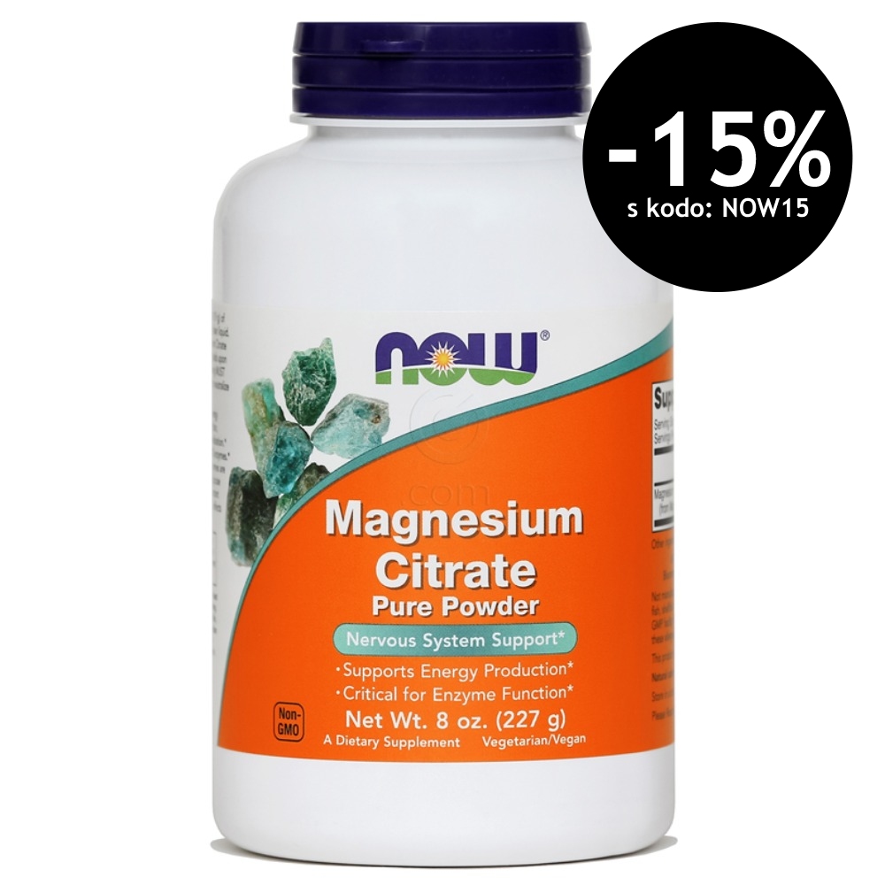 Magnezijev citrat NOW, prah (227 g)
